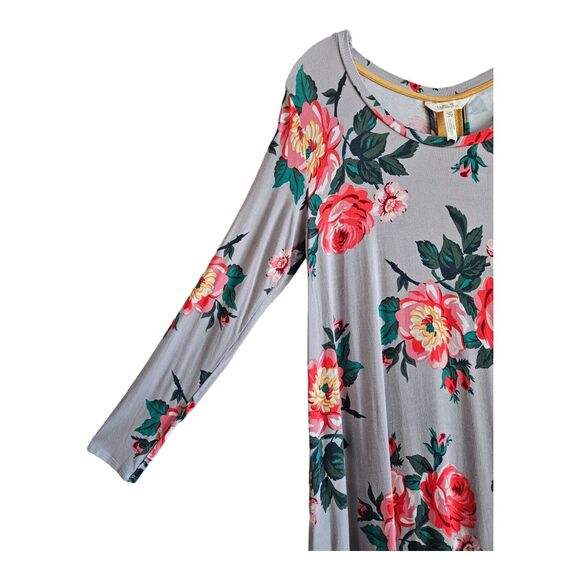 MATILDA JANE Women's M Shift Dress Say I'm A Dreamer Floral Knit Long Sleeve 36" - Picture 4 of 6